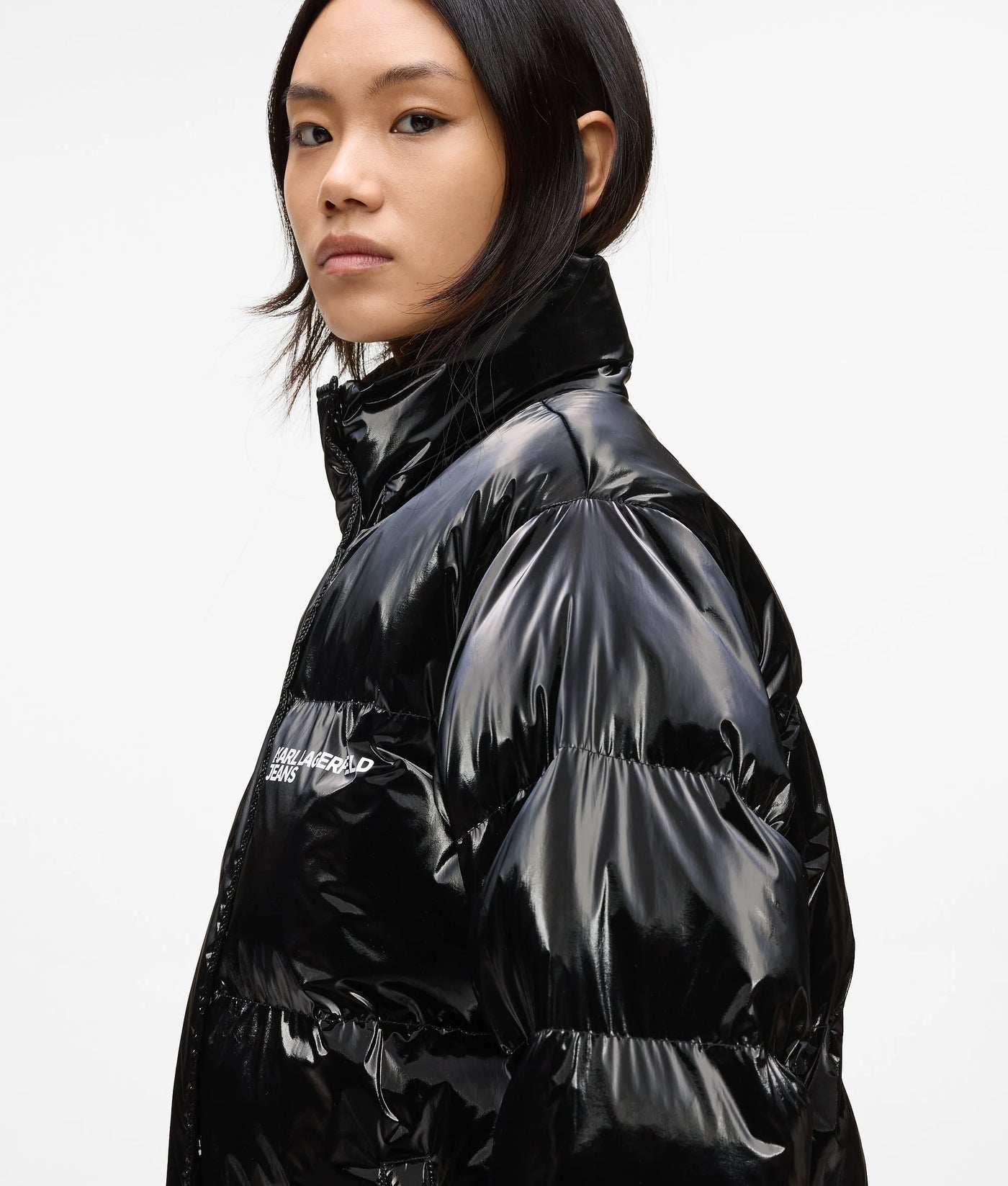 Karl Lagerfeld Women's Shiny Puffer Jacket | Black
