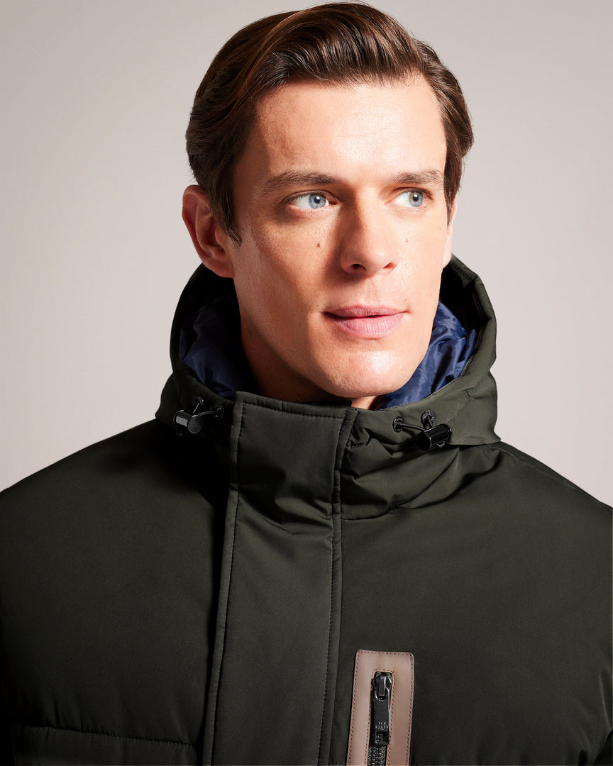 Ted Baker Kinmont Hooded Puffer Jacket | Mid Green