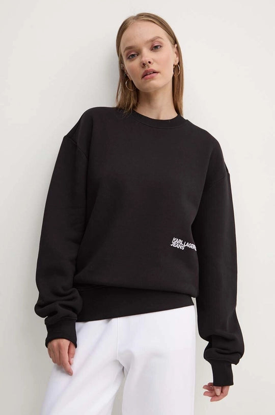 Karl Lagerfeld Cotton Relaxed Fit Sweatshirt | Black