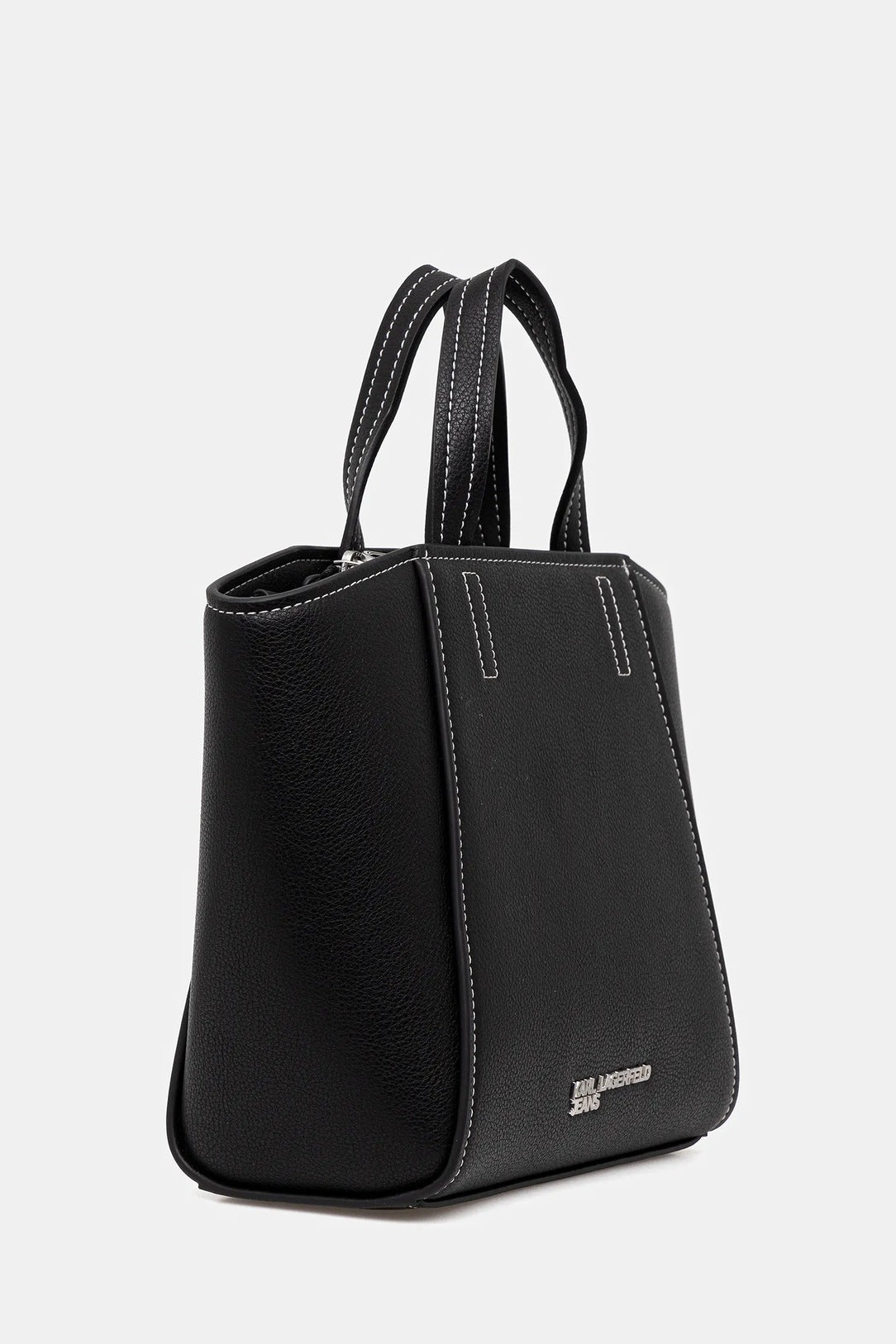 Karl Lagerfeld Metal Logo Mini Tote Bag | Black
