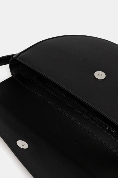 Karl Lagerfeld Geo Saddle Leather Bag | Black