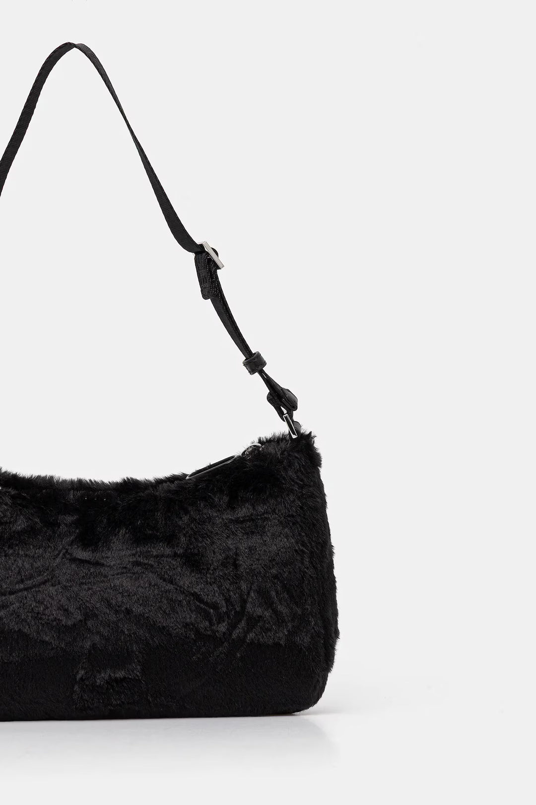 Karl Lagerfeld Faux Fur Shoulder Bag | Black
