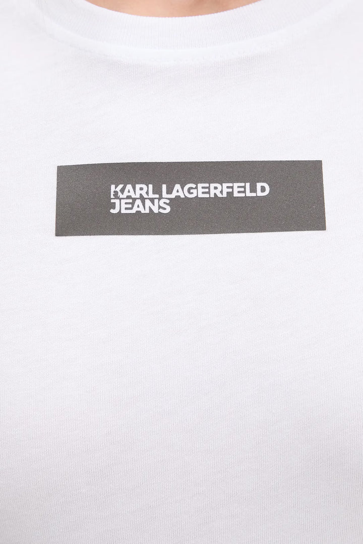 Karl Lagerfeld Women's Slim Reflective Logo T-shirt | White