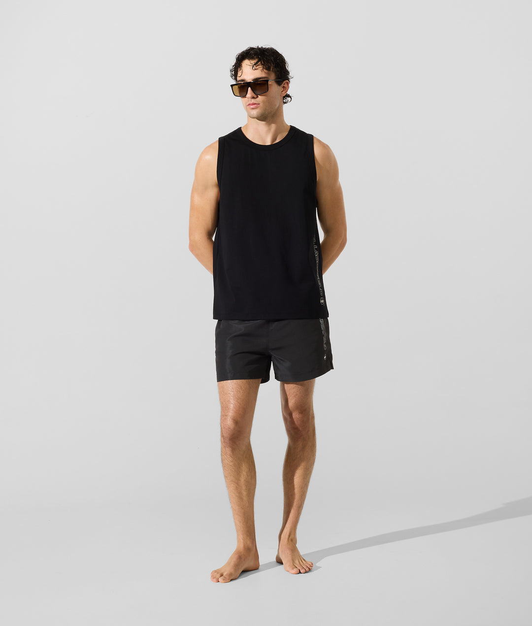Karl Lagerfeld Ikon Metallic Boardshorts | Black