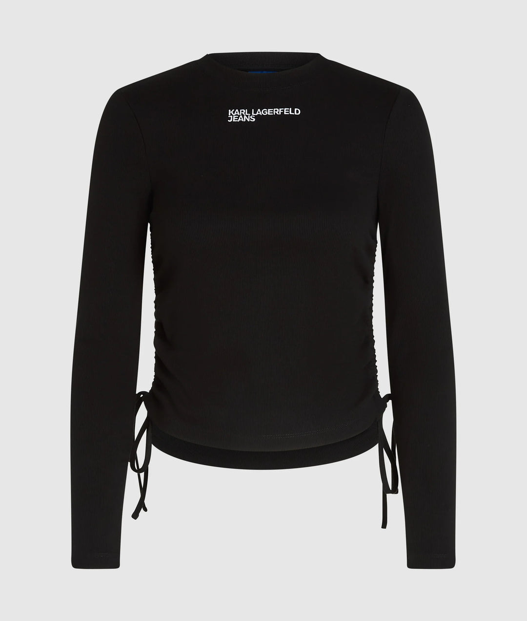 Karl Lagerfeld Ruched Ribbed Women's Top | Black