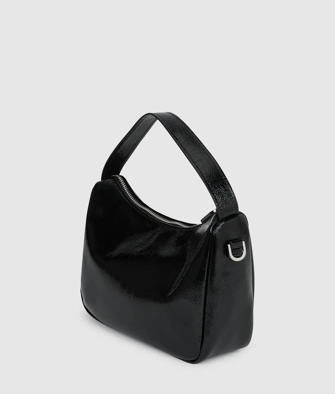 Karl Lagerfeld Glossy Mini Hobo Bag | Black