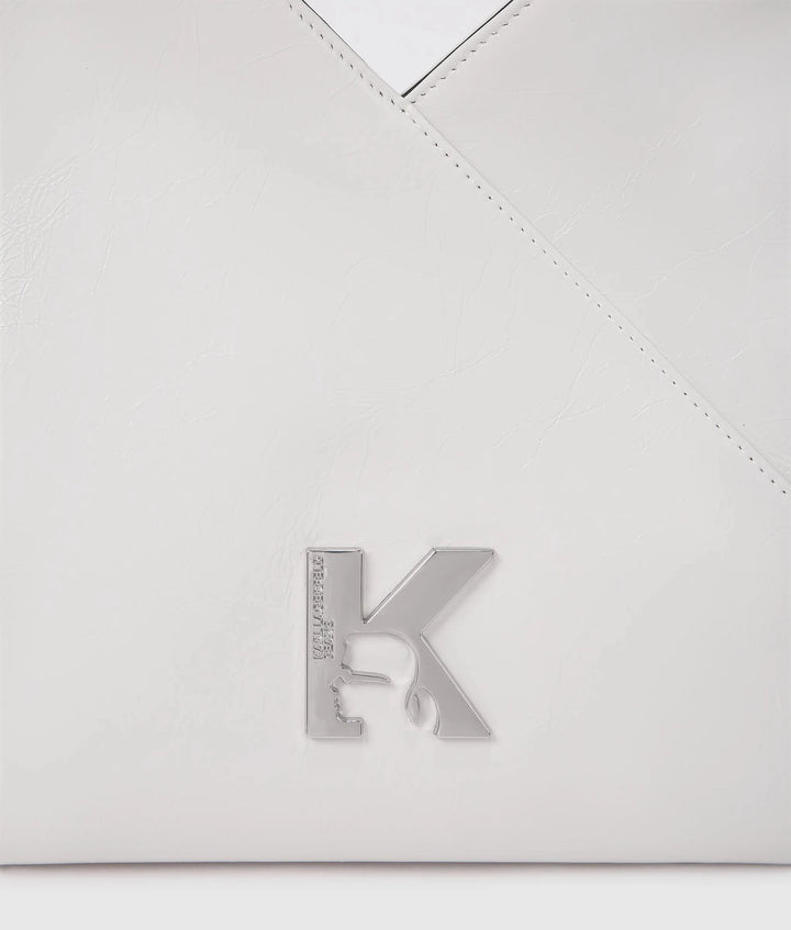 Karl Lagerfeld Geo High Shine Tote Bag | Off White
