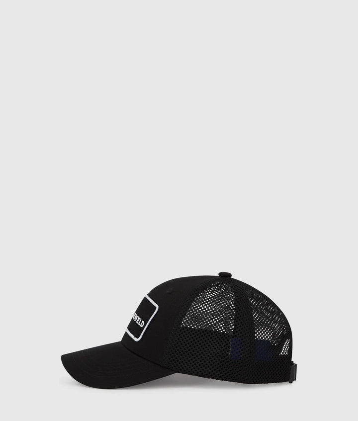 Karl Lagerfeld Logo Patch Trucker Hat | Black