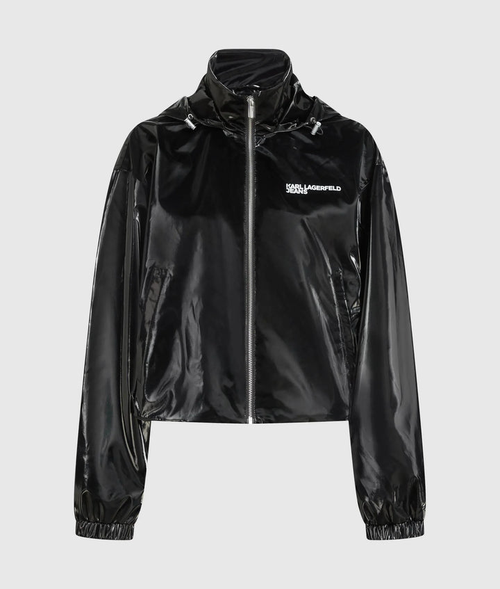 Karl Lagerfeld Shiny Hooded Women's Jacket | Black