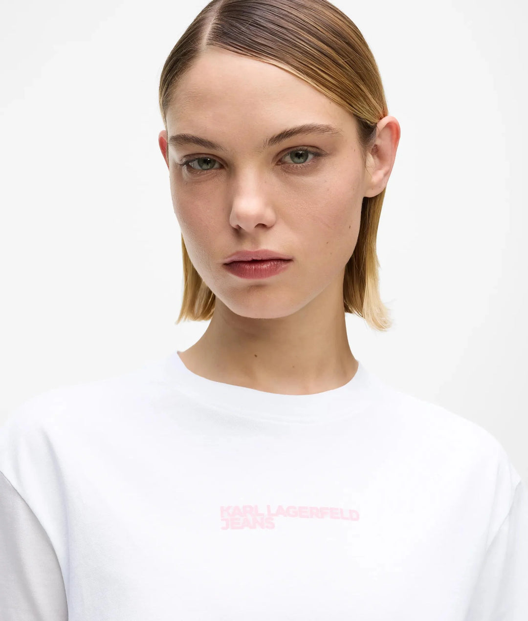 Karl Lagerfeld Regular Fit Frame Logo Women's T-shirt | White