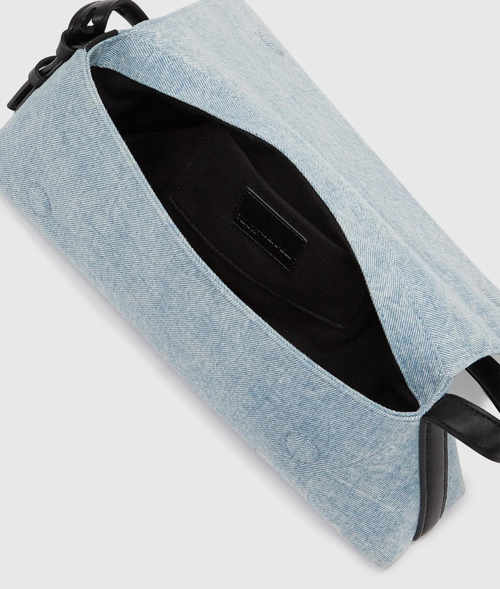 Karl Lagerfeld Geo Denim Flap Bag | Acid Light Blue