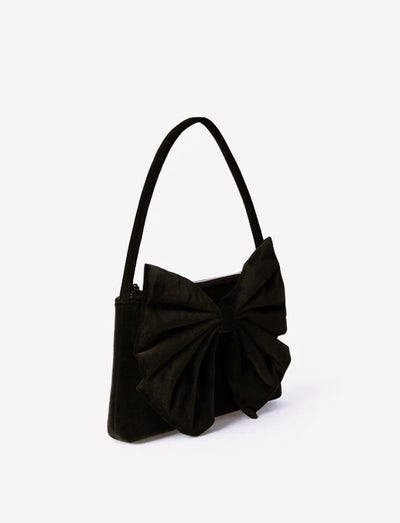 MC2 Saint Barth Velvet Bag Nana with Maxi Bow | Black