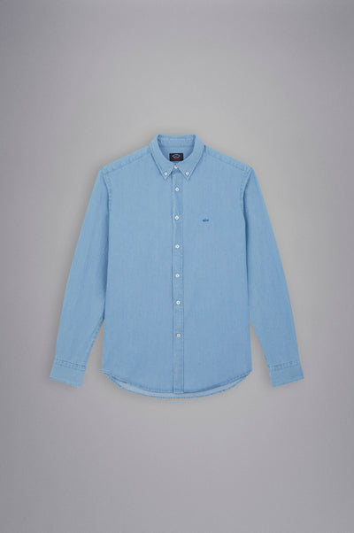 Paul & Shark Denim Cotton Shirt | Blue