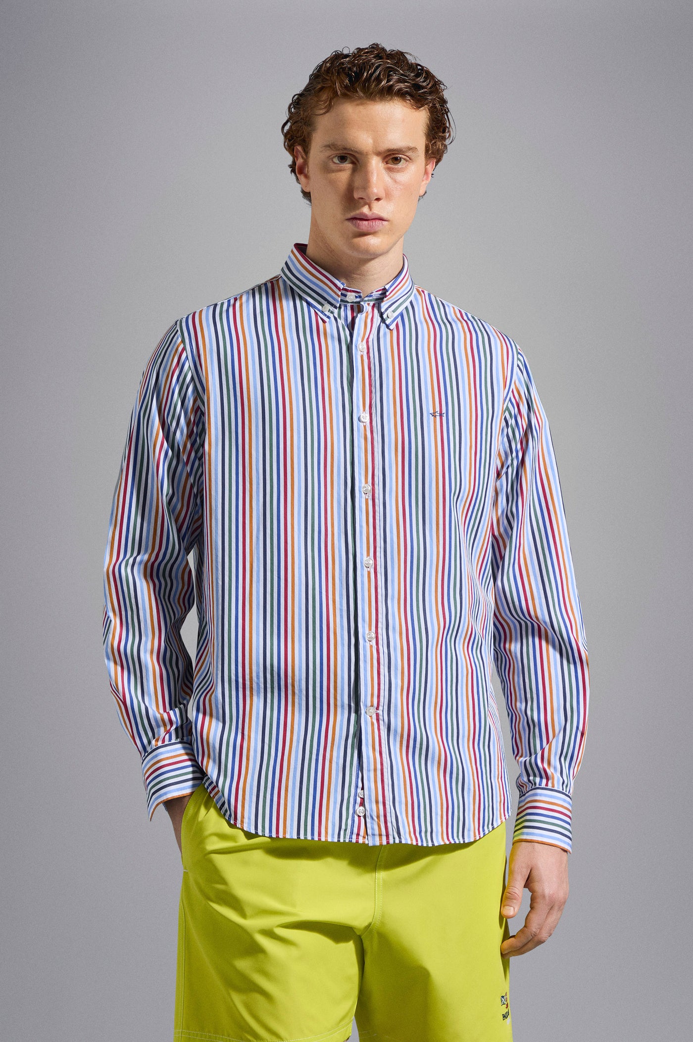 Paul & Shark Cotton Poplin Shirt with Stripes | Multicolor
