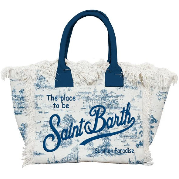 MC2 Saint Barth Vanity Canvas Bag | Blue/White