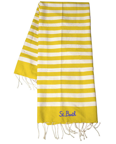 MC2 Saint Barth Fouta Classic Towel with Stripes | Yellow