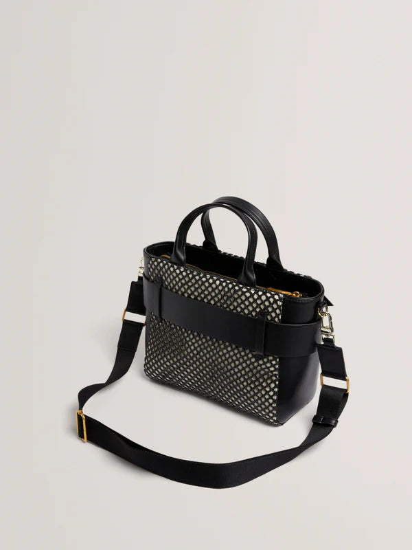 Ted Baker Jeesa Soft PU Bow Canvas Mini Tote Bag | Black