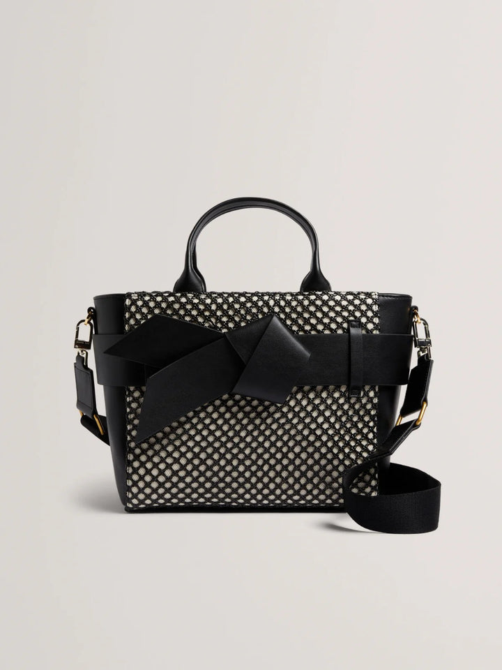 Ted Baker Jeesa Soft PU Bow Canvas Mini Tote Bag | Black