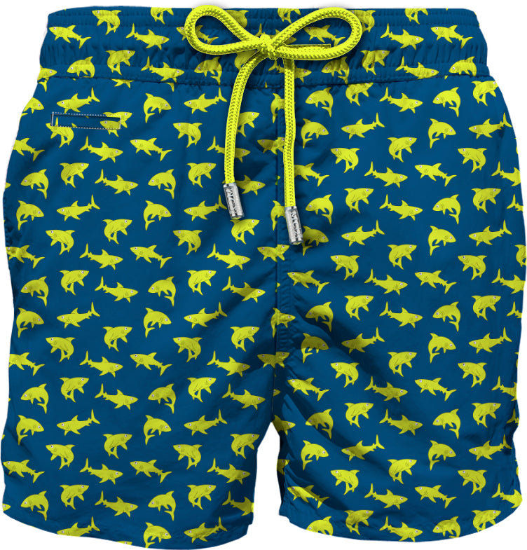 MC2 Saint Barth Mid Length Swim-shorts | Navy/Yellow