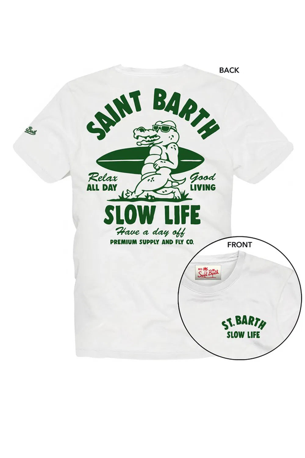 MC2 Saint Barth Classic Fit T-shirt Slow Life | White