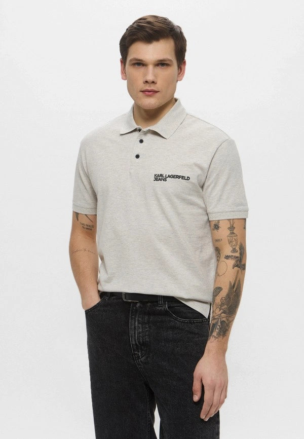 Karl Lagerfeld Logo Polo Shirt | Grey