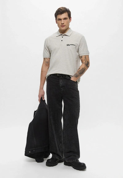 Karl Lagerfeld Logo Polo Shirt | Grey