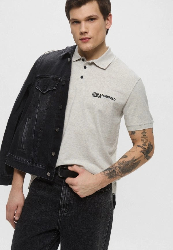 Karl Lagerfeld Logo Polo Shirt | Grey