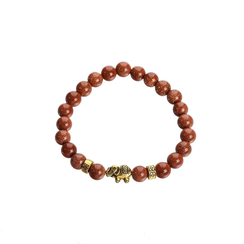 Never Needy Volcano Stone Elephant Bracelet | Sand
