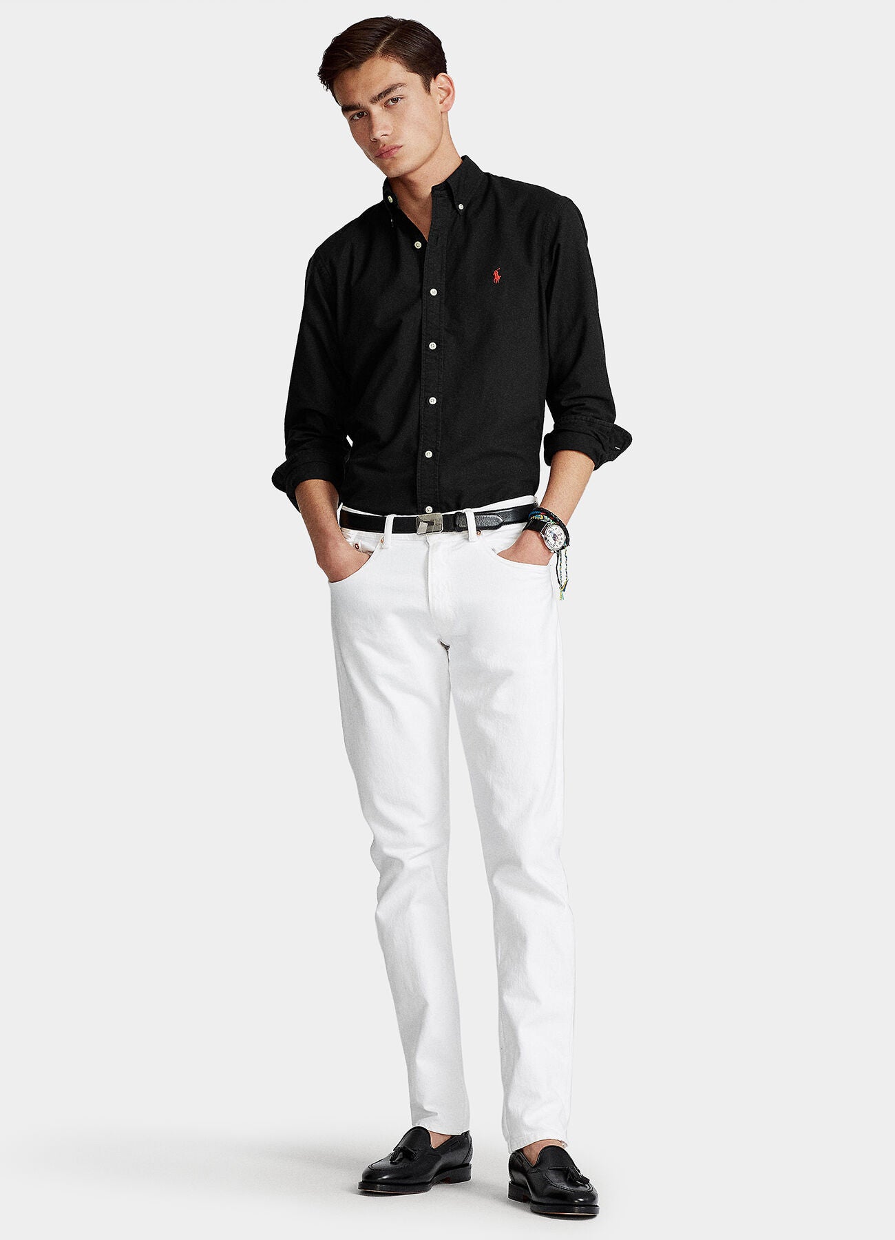 Ralph Lauren Custom Fit Garment-Dyed Oxford Shirt | Black