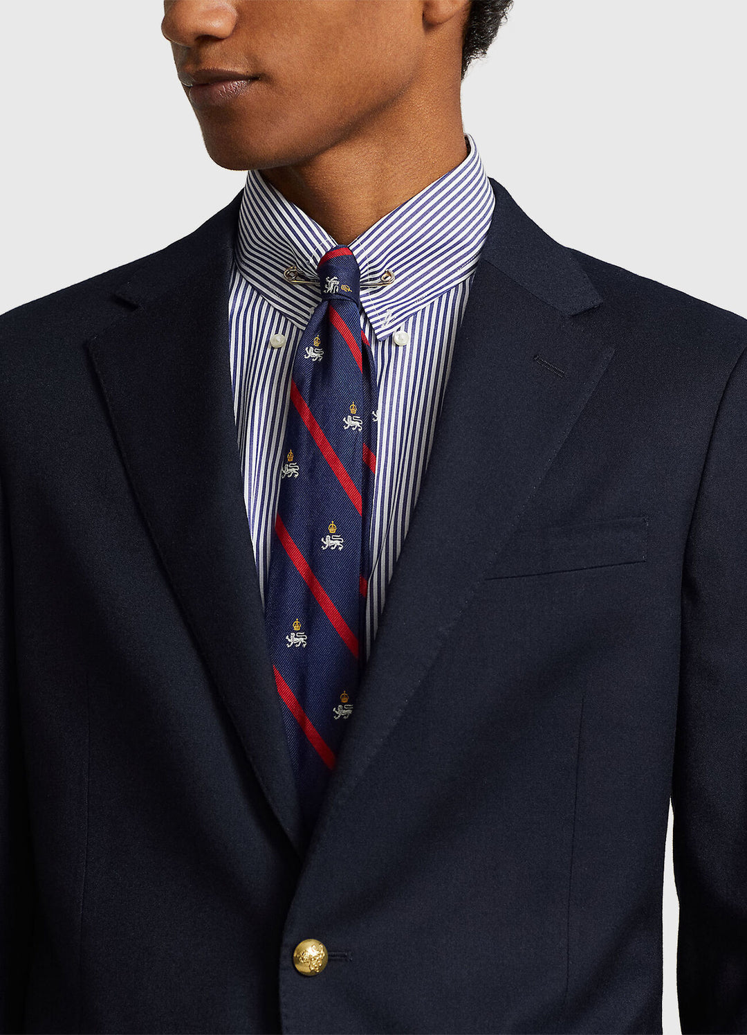 Ralph Lauren Single Breasted  Wool Gabardine Jacket | Navy