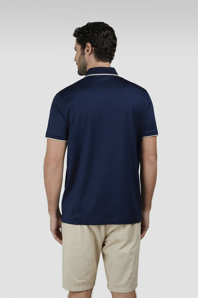 Paul & Shark Double Mercerised Jersey Cotton Polo | Navy