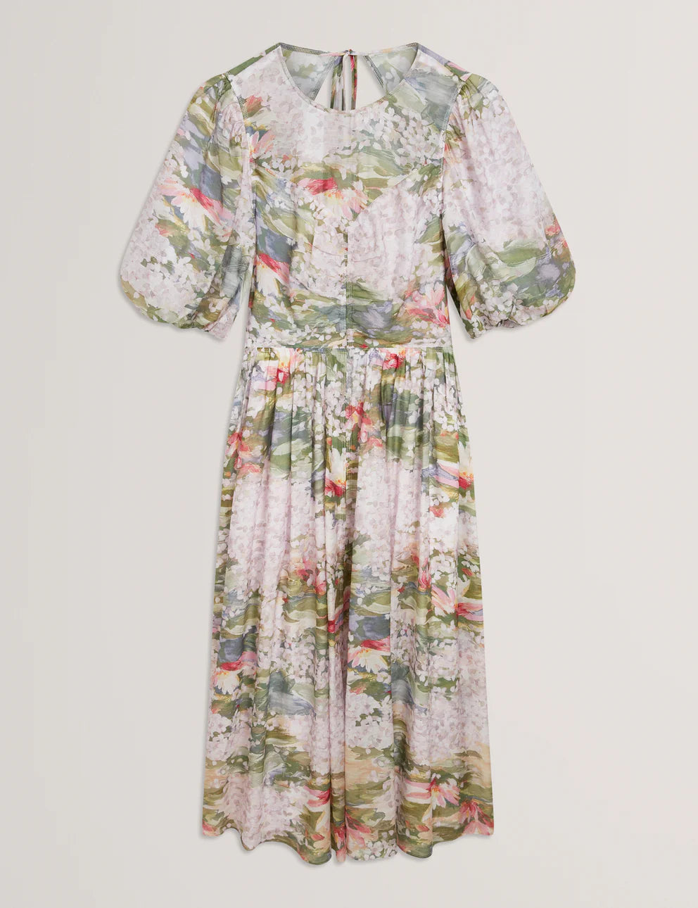 Ted Baker Jonora Puff Floral Midi Dress | Multi Pink