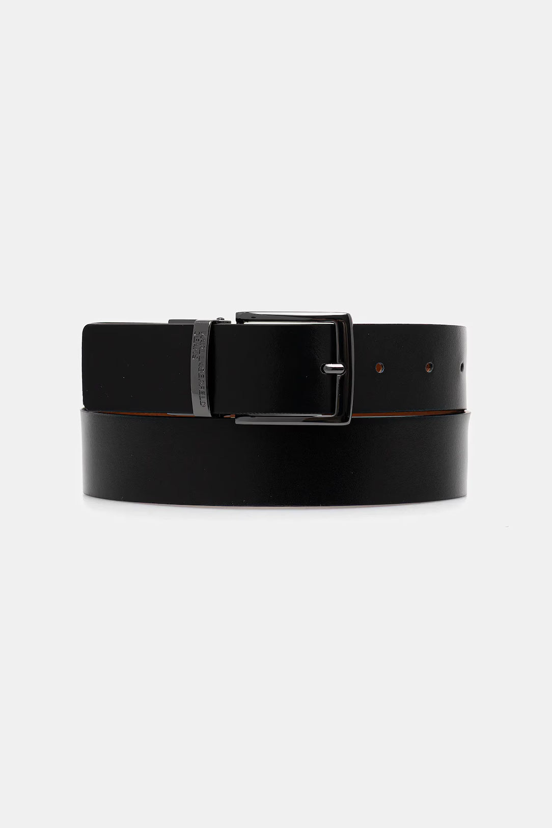 Karl Lagerfeld Reversible Leather Belt | Black/Tan