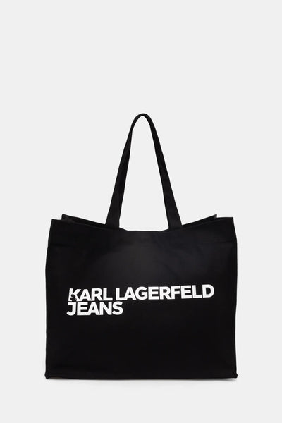 Karl Lagerfeld Logo Shopper Canvas Bag | Black