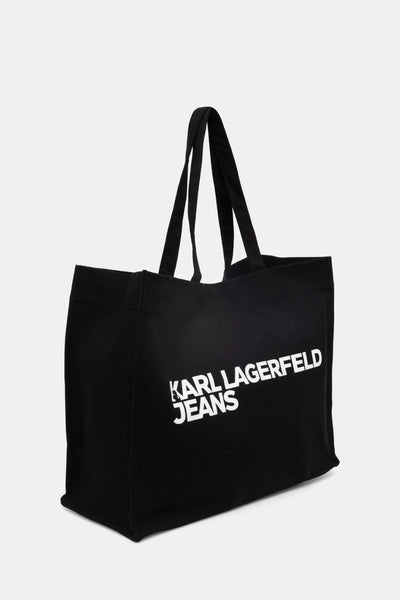 Karl Lagerfeld Logo Shopper Canvas Bag | Black