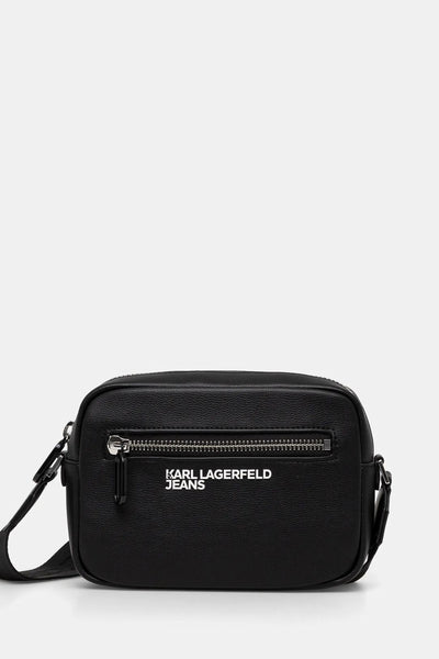 Karl Lagerfeld Essential Grainy Faux Leather Crossbody Bag | Black