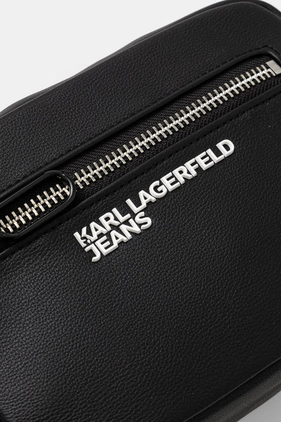 Karl Lagerfeld Essential Grainy Faux Leather Crossbody Bag | Black