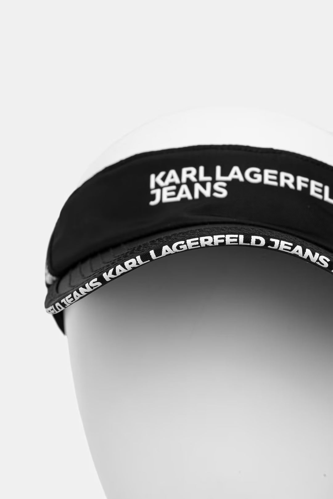 Karl Lagerfeld Nylon Logo Tape Visor | Black