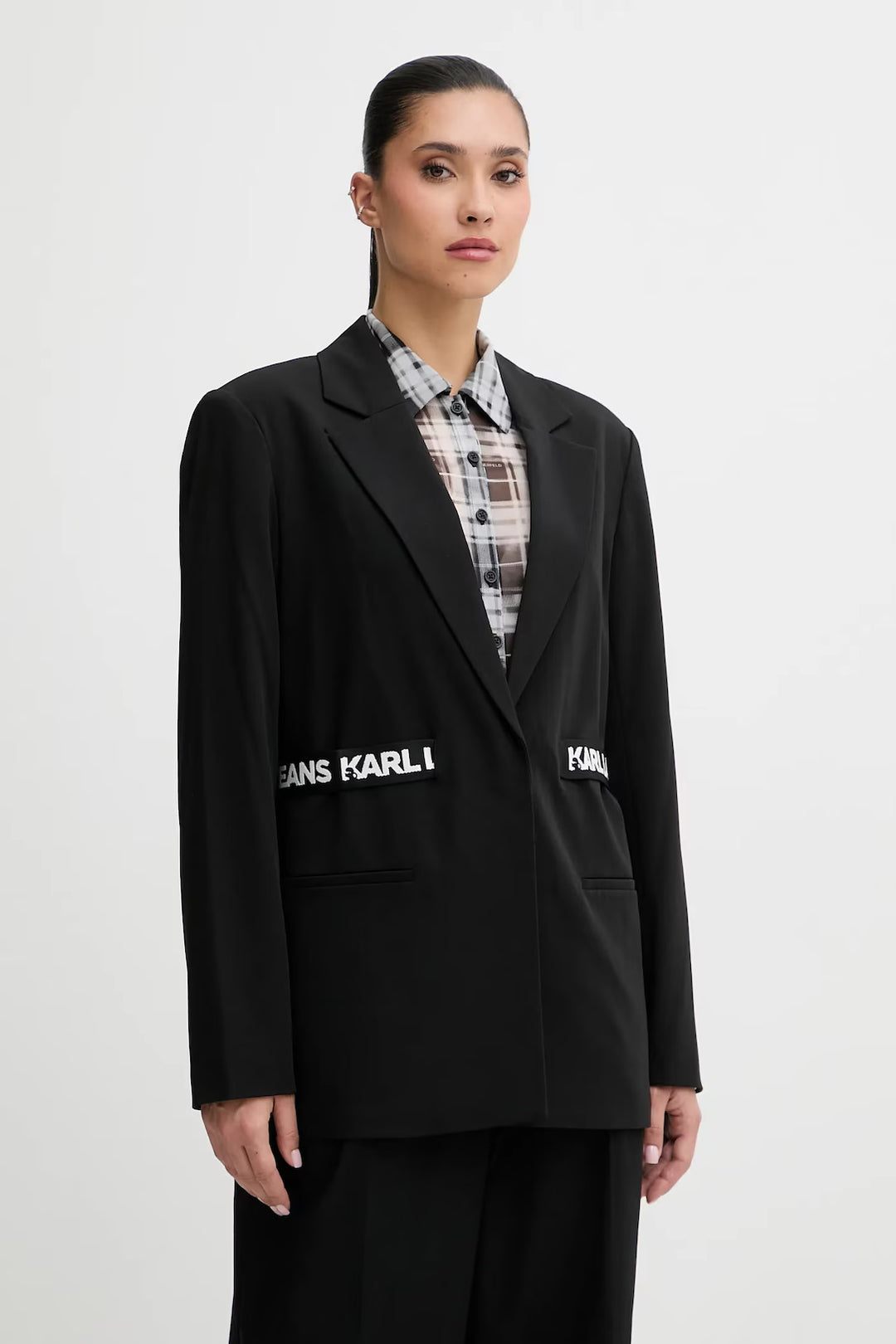 Karl Lagerfeld Logo Women's Blazer | Black