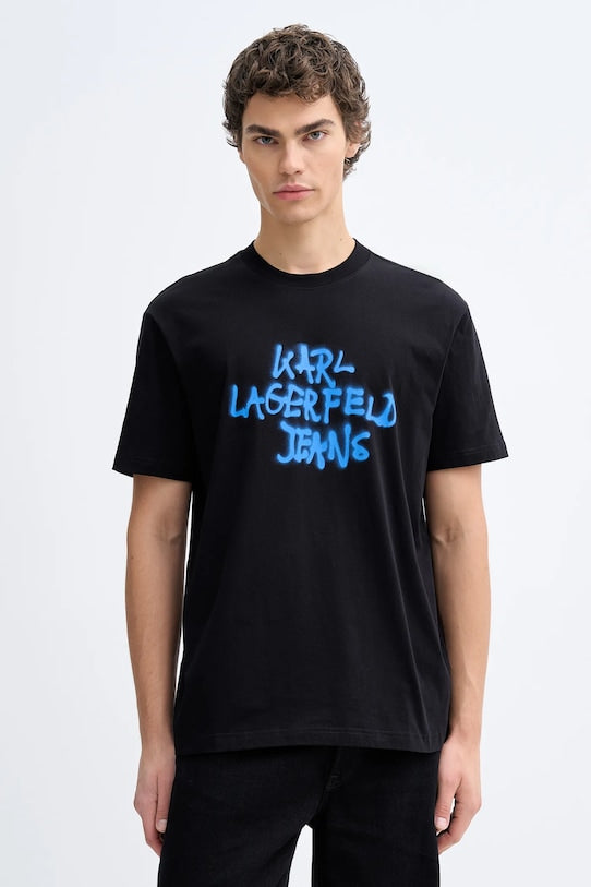 Karl Lagerfeld Regular Graffiti Men's T-shirt | Black