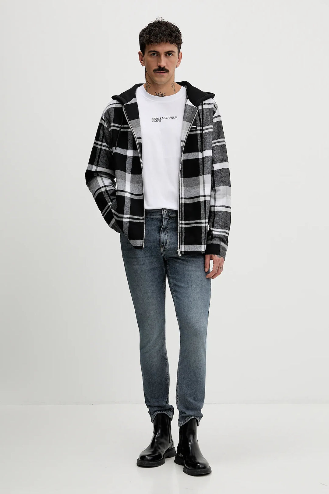 Karl Lagerfeld Regular Letters Men's T-shirt | White