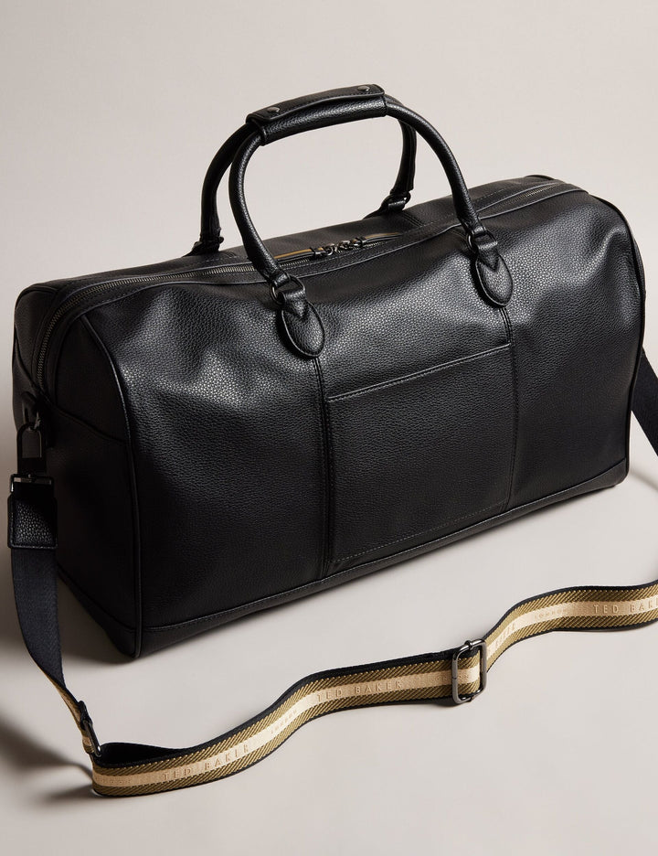 Ted Baker Kalvin Webbing Strap Faux Leather Holdall Bag | Black