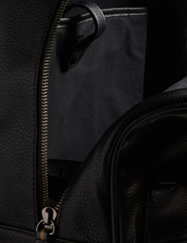 Ted Baker Kaileb Faux Leather Backpack With Webbing Straps | Black