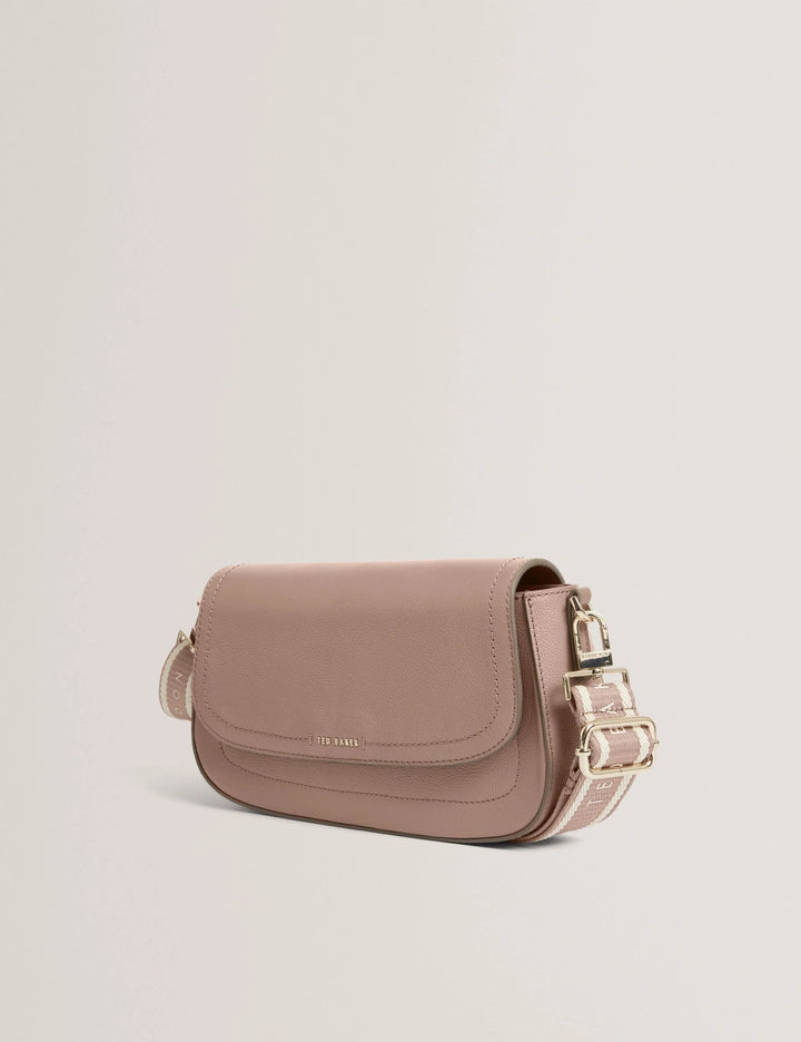 Ted Baker Webbing Leather Baguette Crossbody Bag | Taupe