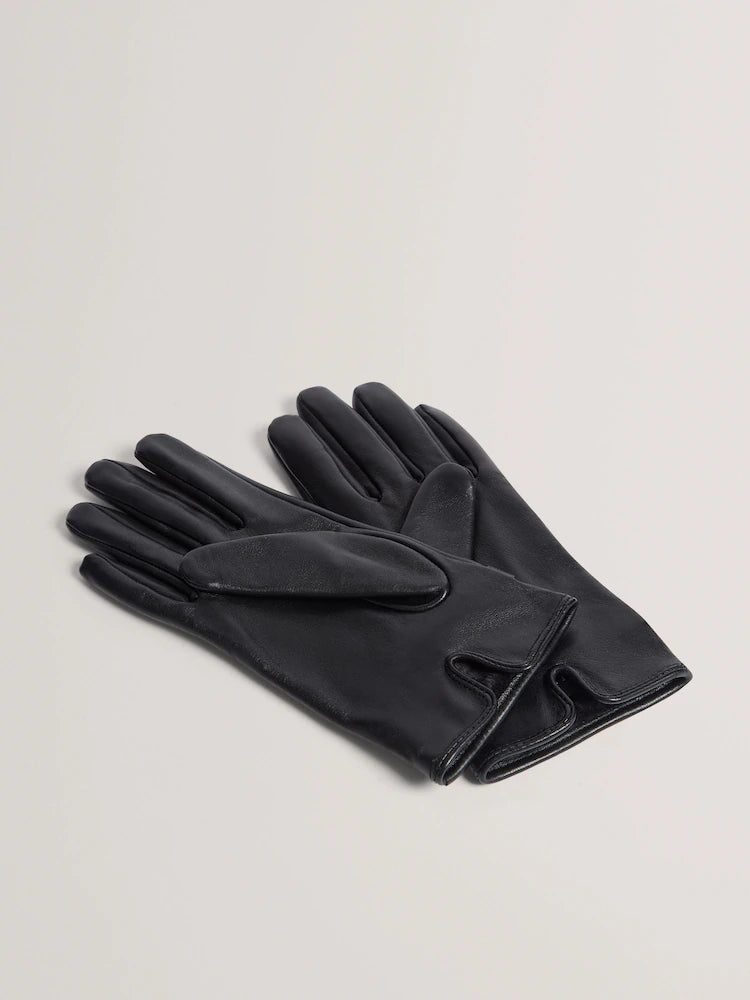 Ted Baker Jillla - Buckle Detail Leather Gloves | Black