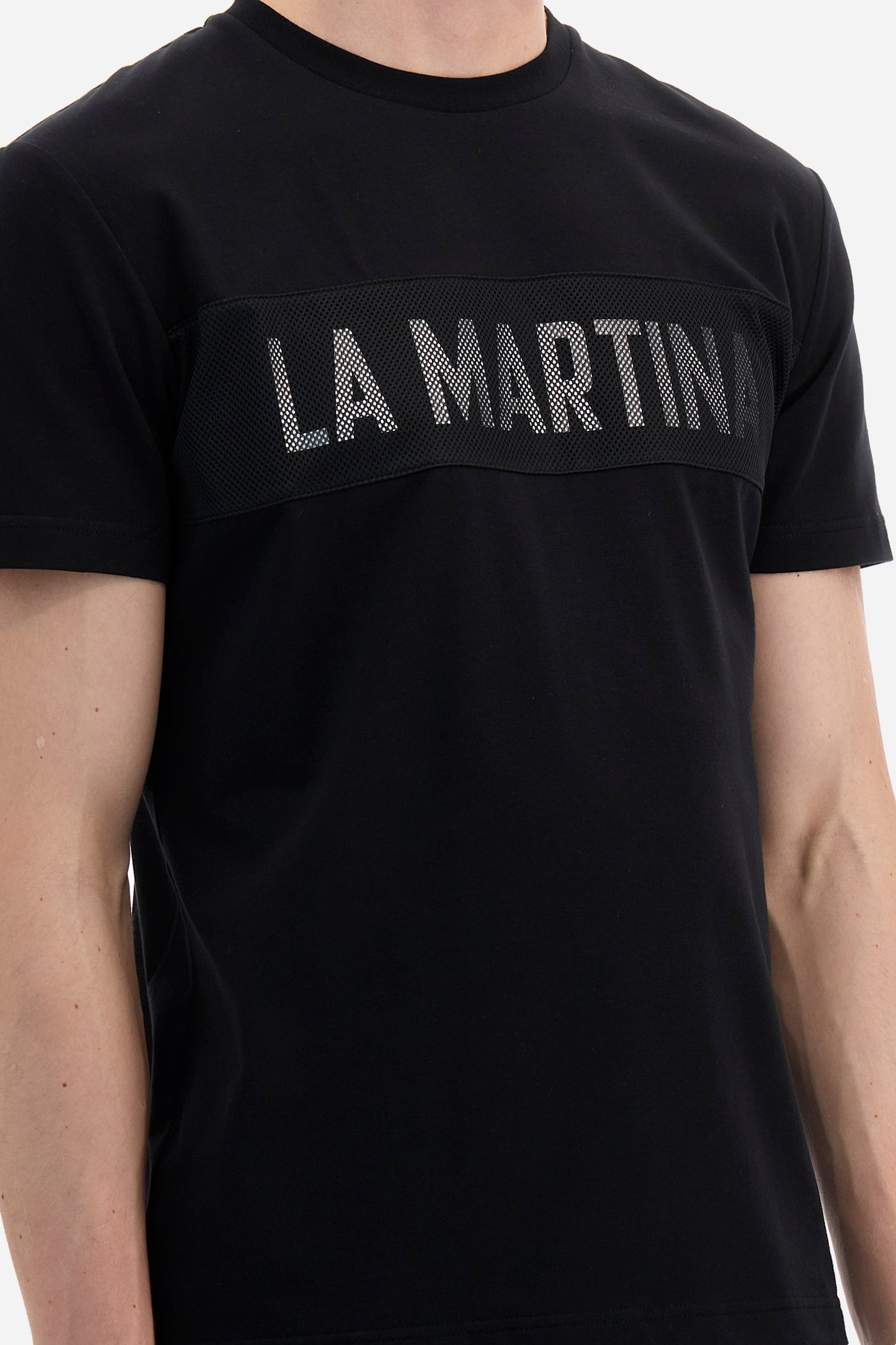 La Martina Regular Fit T-shirt in Elasticated Cotton-Yeshuda | Black