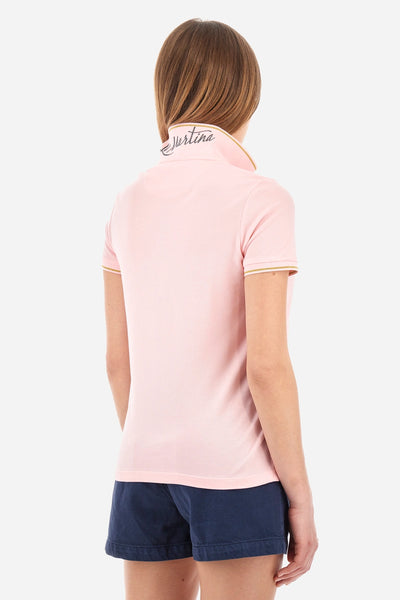 La Martina Regular Fit Polo Shirt in Elasticated Cotton-Yerina | Pink