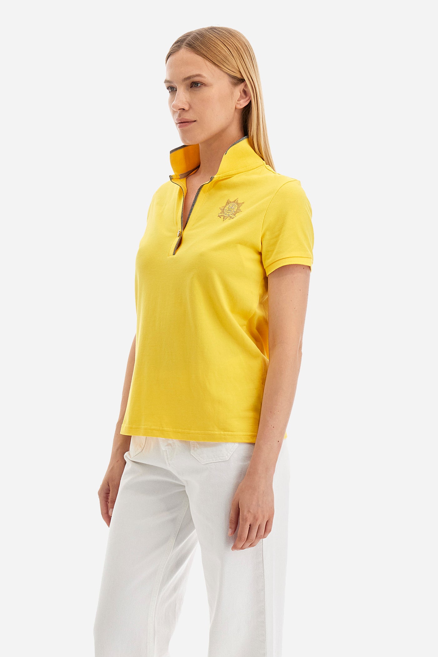 La Martina Regular Fit Guards Polo Shirt in Elasticated Cotton-Yawa | Yellow