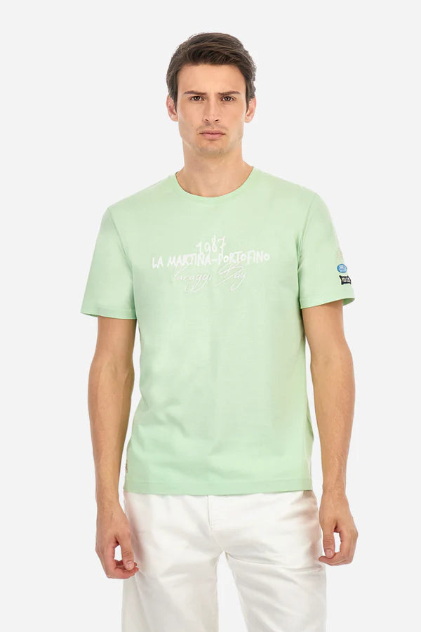 La Martina Regular Fit Cotton Jersey T-shirt - Algar | Pastel Green