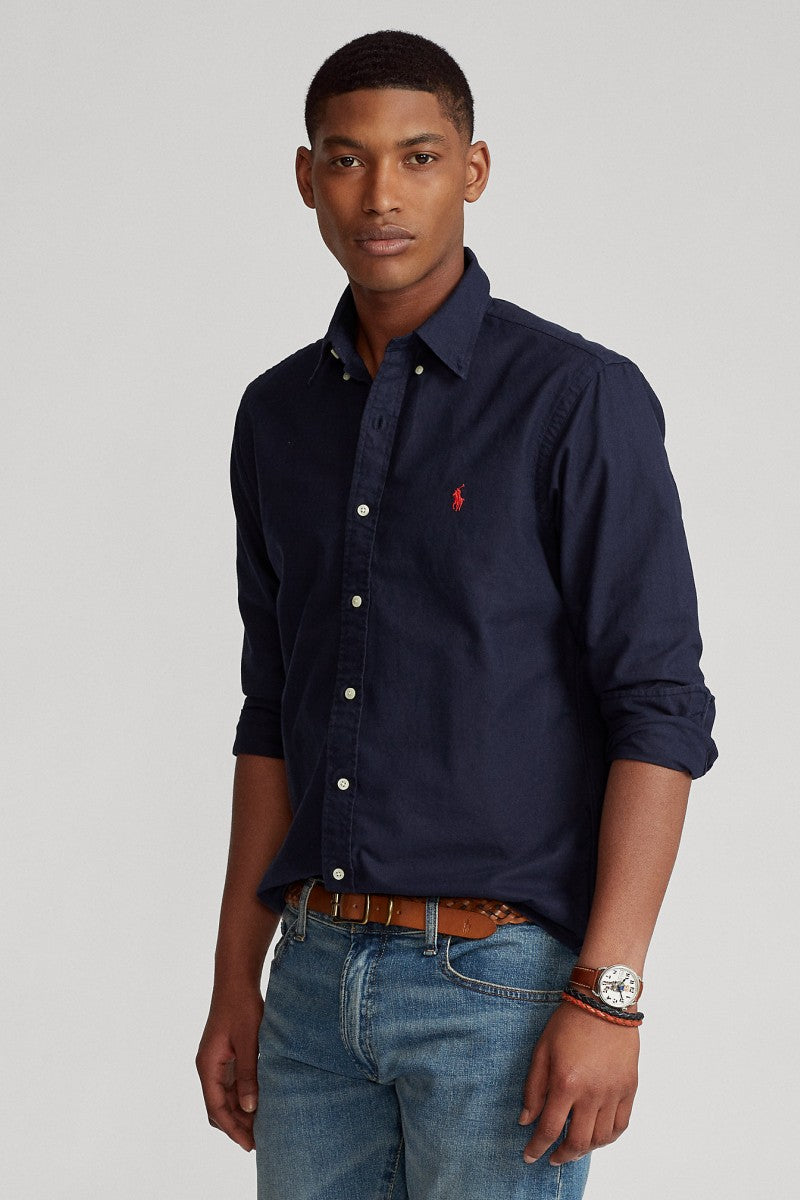 Ralph Lauren Custom Fit Garment-Dyed Oxford Shirt | Navy